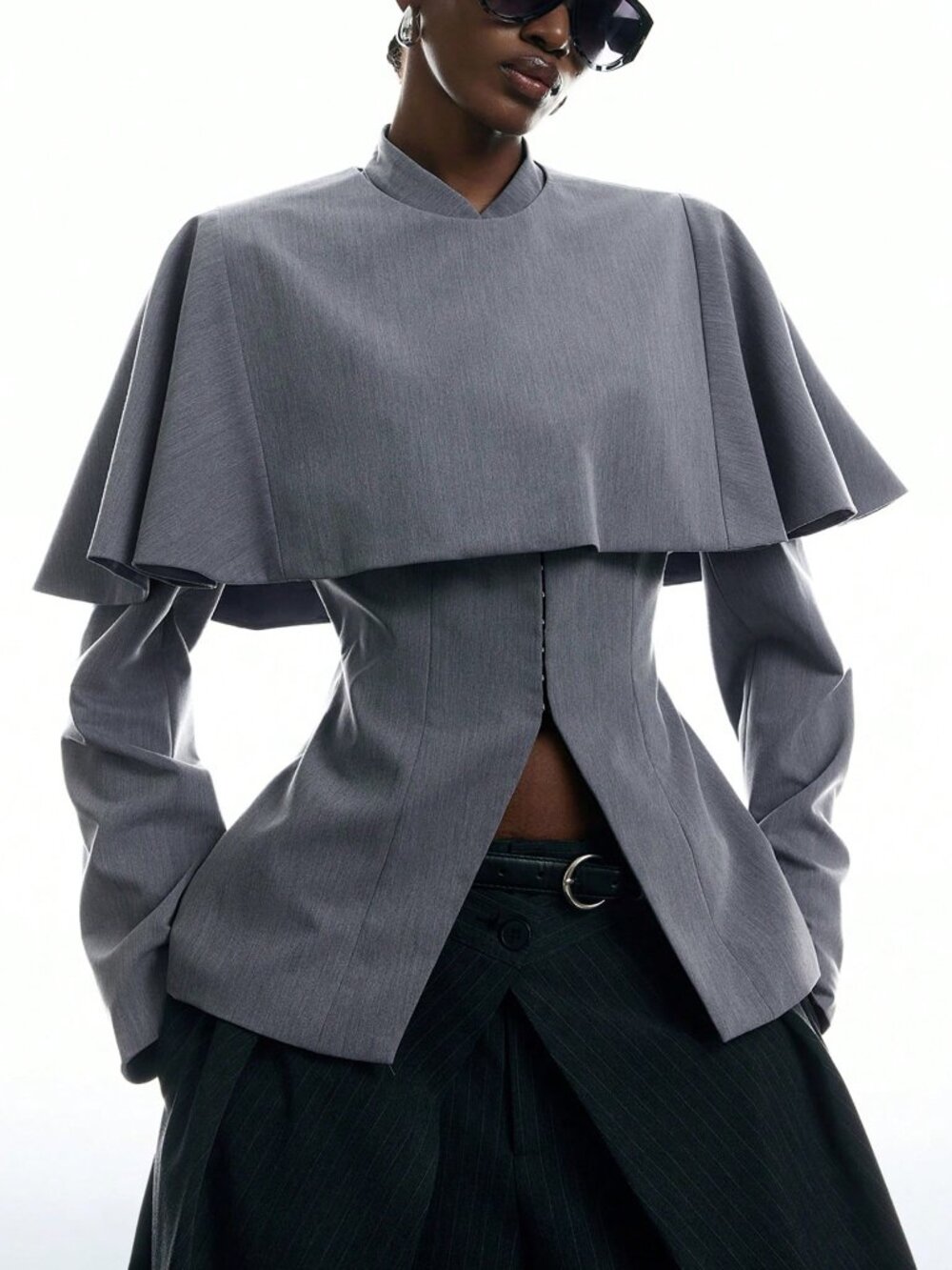 Grey Casual Women's Blazer